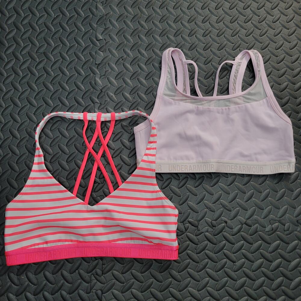 Under Armour Sports Bra Lot Size Small Striped Strappy Back Athleisure Gorpcore